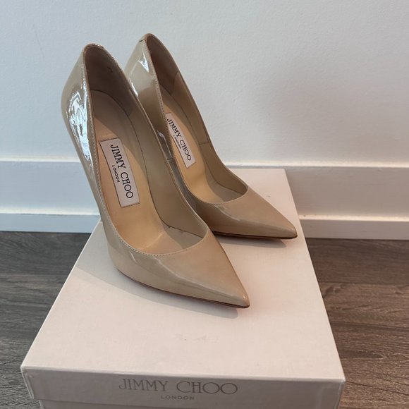 Jimmy Choo Nude Anouk Patent Leather Pump - Picture 3 of 7
